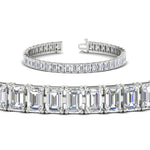 Load image into Gallery viewer, 17-ct-emerald-cut-tennis-diamond-bracelet-basket-set-in-white-gold-FDBRC10449EMANGLE2-17.00CT-NL-WG.jpg