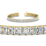 Load image into Gallery viewer, 17-ct-emerald-cut-tennis-diamond-bracelet-basket-set-in-yellow-gold-FDBRC10449EMANGLE2-17.00CT-NL-YG.jpg