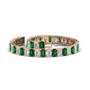 Load image into Gallery viewer, 17-ct-emerald-cut-tennis-diamond-bracelet-basket-set-with-emerald-in-rose-gold-FDBRC10449EMGEMGRANGLE4-17.00CT-NL-RG.jpg