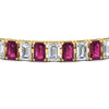 Load image into Gallery viewer, 17-ct-emerald-cut-tennis-diamond-bracelet-basket-set-with-pink-sapphire-in-yellow-gold-FDBRC10449EMGSADRPIANGLE5-17.00CT-NL-YG.jpg