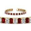 Load image into Gallery viewer, 17-ct-emerald-cut-tennis-diamond-bracelet-basket-set-with-ruby-in-yellow-gold-FDBRC10449EMGRUDRANGLE2-17.00CT-NL-YG.jpg