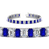 Load image into Gallery viewer, 17-ct-emerald-cut-tennis-diamond-bracelet-basket-set-with-sapphire-in-white-gold-FDBRC10449EMGSABLANGLE2-17.00CT-NL-WG.jpg
