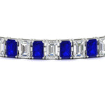 Load image into Gallery viewer, 17-ct-emerald-cut-tennis-diamond-bracelet-basket-set-with-sapphire-in-white-gold-FDBRC10449EMGSABLANGLE5-17.00CT-NL-WG.jpg