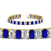 Load image into Gallery viewer, 17-ct-emerald-cut-tennis-diamond-bracelet-basket-set-with-sapphire-in-yellow-gold-FDBRC10449EMGSABLANGLE2-17.00CT-NL-YG.jpg
