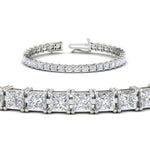 Load image into Gallery viewer, 18 Ct Princess Cut Basket Tennis Bracelet