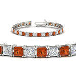Load image into Gallery viewer, 18 Ct Princess Cut Basket Tennis Bracelet