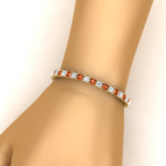 Load image into Gallery viewer, 18 Ct Princess Cut Basket Tennis Bracelet