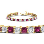 Load image into Gallery viewer, 18 Ct Princess Cut Basket Tennis Bracelet