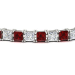 Load image into Gallery viewer, 18 Ct Princess Cut Basket Tennis Bracelet