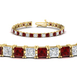 Load image into Gallery viewer, 18 Ct Princess Cut Basket Tennis Bracelet