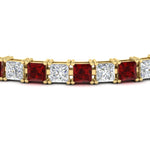 Load image into Gallery viewer, 18 Ct Princess Cut Basket Tennis Bracelet