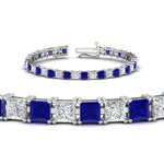 Load image into Gallery viewer, 18 Ct Princess Cut Basket Tennis Bracelet