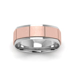 Load image into Gallery viewer, 2 Tone Gold Texture Square Band Ring