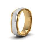 Load image into Gallery viewer, Two Tone Milgrain Square Mens Band Ring