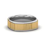 Load image into Gallery viewer, 2 Tone Gold Texture Square Band Ring
