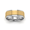 Load image into Gallery viewer, 2 Tone Gold Texture Square Band Ring