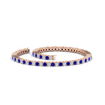 Load image into Gallery viewer, 2-Carat-Diamond-Tennis-Bracelet-With-Blue-Sapphire-In-Rose-Gold-FDBRC8635ROGSABLANGLE4-2.00-CT-NL-RG