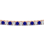 Load image into Gallery viewer, 2-Carat-Diamond-Tennis-Bracelet-With-Blue-Sapphire-In-Rose-Gold-FDBRC8635ROGSABLANGLE5-2.00-CT-NL-RG