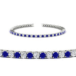 Load image into Gallery viewer, 2-Carat-Diamond-Tennis-Bracelet-With-Blue-Sapphire-In-White-Gold-FDBRC8635ROGSABLANGLE2-2.00-CT-NL-WG