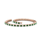 Load image into Gallery viewer, 2-Carat-Diamond-Tennis-Bracelet-With-Green-Emerald-In-Rose-Gold-FDBRC8635ROGEMGRANGLE4-2.00-CT-NL-RG