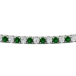 Load image into Gallery viewer, 2-Carat-Diamond-Tennis-Bracelet-With-Green-Emerald-In-White-Gold-FDBRC8635ROGEMGRANGLE5-2.00-CT-NL-WG
