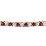 Load image into Gallery viewer, 2-Carat-Diamond-Tennis-Bracelet-With-Pink-Sapphire-In-Yellow-Gold-FDBRC8635ROGSADRPIANGLE5-2.00-CT-NL-YG