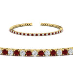 Load image into Gallery viewer, 2-Carat-Diamond-Tennis-Bracelet-With-Red-Ruby-In-Yellow-Gold-FDBRC8635ROGRUDRANGLE2-2.00-CT-NL-YG