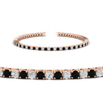 Load image into Gallery viewer, 2-Carat-Diamond-Tennis-Bracelet-with-Black-Diamond-In-Rose-Gold-FDBRC8635ROGBLACKANGLE2-2.00-CT-NL-RG
