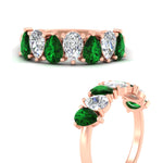 Load image into Gallery viewer, 2-carat-7-seven-stone-emerald-teardrop-wedding-band-in-rose-gold-fdwb8008pegemgrangle3-2.00ct-nl-rg.jpg