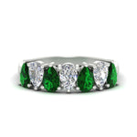 Load image into Gallery viewer, 2-carat-7-seven-stone-emerald-teardrop-wedding-band-in-white-gold-fdwb8008pegemgrsleep-2.00ct-nl-wg.jpg