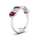 Load image into Gallery viewer, 2-carat-7-seven-stone-pink-sapphire-teardrop-wedding-band-in-white-gold-fdwb8008pegsadrpiangle2-2.00ct-nl-wg-hw.jpg