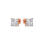 Load image into Gallery viewer, Princess Cut Diamond Stud Earring