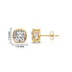 Load image into Gallery viewer, Bezel Set Cushion Diamond Stud Earrings
