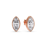 Load image into Gallery viewer, Bezel Stud Earring One Carat Marquise Diamond