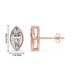 Load image into Gallery viewer, Bezel Stud Earring One Carat Marquise Diamond
