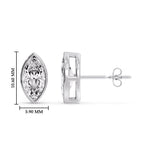 Load image into Gallery viewer, Bezel Stud Earring One Carat Marquise Diamond