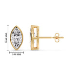 Load image into Gallery viewer, Bezel Stud Earring One Carat Marquise Diamond