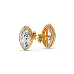 Load image into Gallery viewer, Bezel Stud Earring One Carat Marquise Diamond
