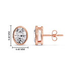 Load image into Gallery viewer, Bezel Stud Earring Oval Diamond