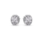 Load image into Gallery viewer, Bezel Stud Earring Oval Diamond