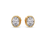 Load image into Gallery viewer, Bezel Stud Earring Oval Diamond