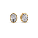 Load image into Gallery viewer, Bezel Stud Earring Oval Diamond