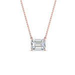 Load image into Gallery viewer, Emerald Cut East West Solitaire Pendant