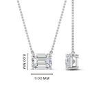 Load image into Gallery viewer, Emerald Cut East West Solitaire Pendant