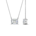 Load image into Gallery viewer, Emerald Cut East West Solitaire Pendant