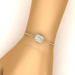 Load image into Gallery viewer, 2 Carat Bezel Set Emerald Chain Bracelet