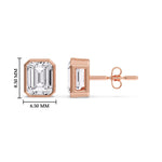 Load image into Gallery viewer, Stud Earring Emerald Diamond Bezel