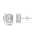 Load image into Gallery viewer, Stud Earring Emerald Diamond Bezel