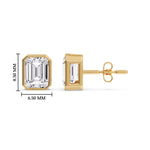 Load image into Gallery viewer, Stud Earring Emerald Diamond Bezel