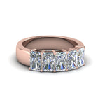 Load image into Gallery viewer, 2-carat-five-stone-radiant-diamond-band-in-rose-gold-FD8008RABHAND-2CT-NL-RG.jpg